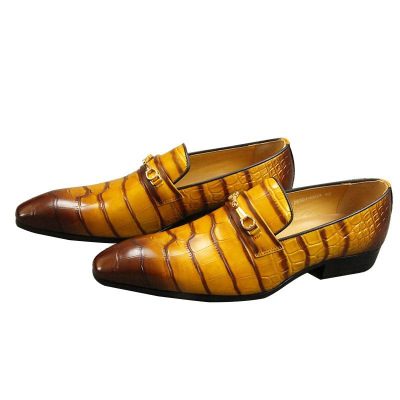 Fashion Classic Men Shoes High quality Pure Cowhide Leather Casual Formal Office Suit Match Footwear Metal Buckle Loafers for Gentlemen