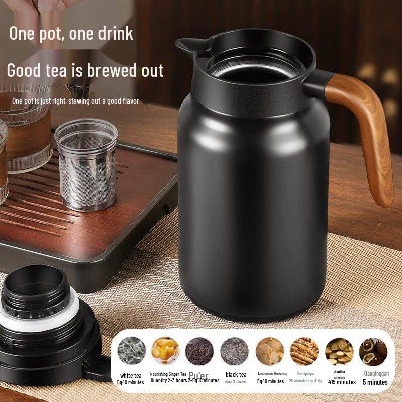 Tangs 316 Stainless Steel Large Capacity Teapot & Thermos with Tea Leaf Separator for Stewing Old White Tea