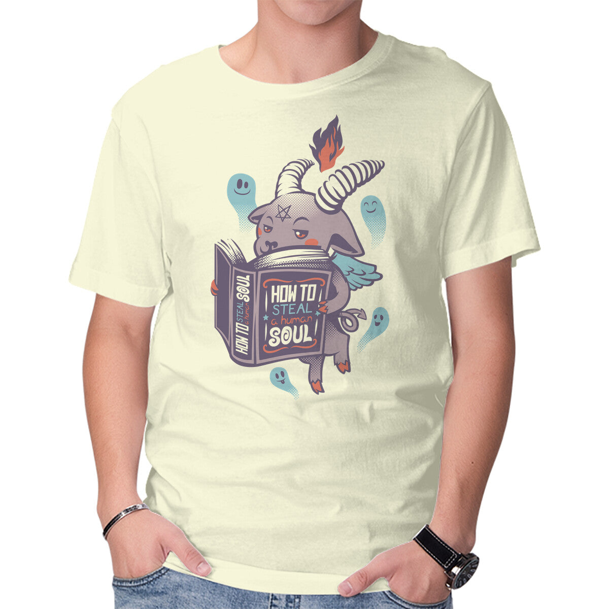 Unisex Crew Neck T-Shirt How To Steal A Human Soul Graphic Short Sleeve Casual Tee S