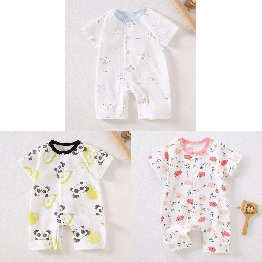 Baby Cotton Romper Suit With Antibacterial Nobone Technology For Newborns Summer Wear