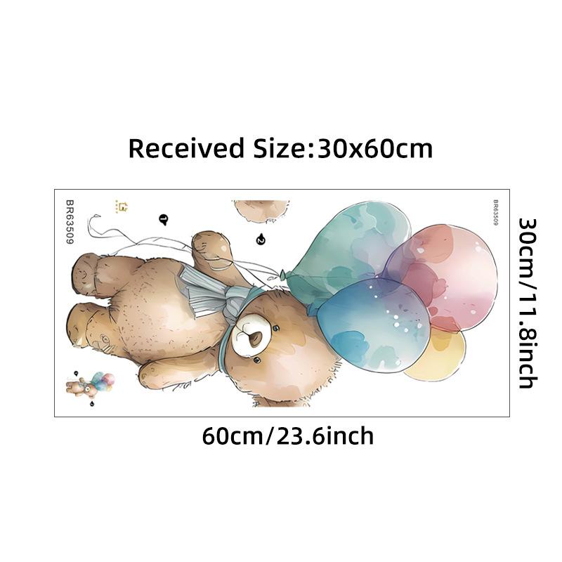 Moon Rabbit Bear Wall Stickers Cute Ins Style Cartoon Decals for Kids Room Nursery Kindergarten Decor Home Background Decal