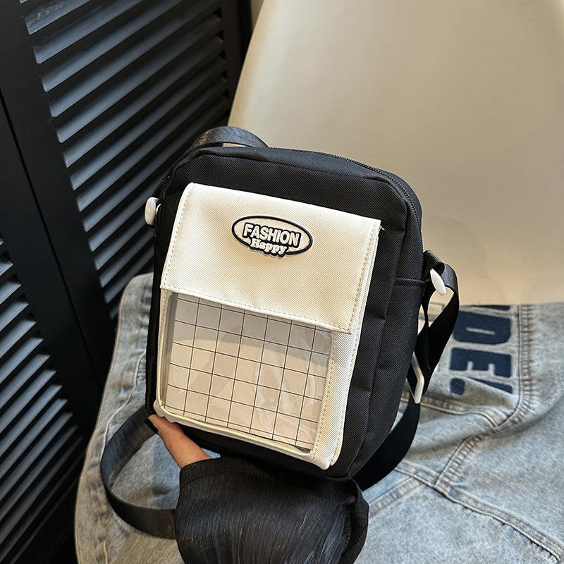 

Корейская версия простой и симпатичной прозрачной холщовой сумки, легкая и модная сумка через плечо для занятий, репетиторства, поездок на работу, модная сумка через плечо