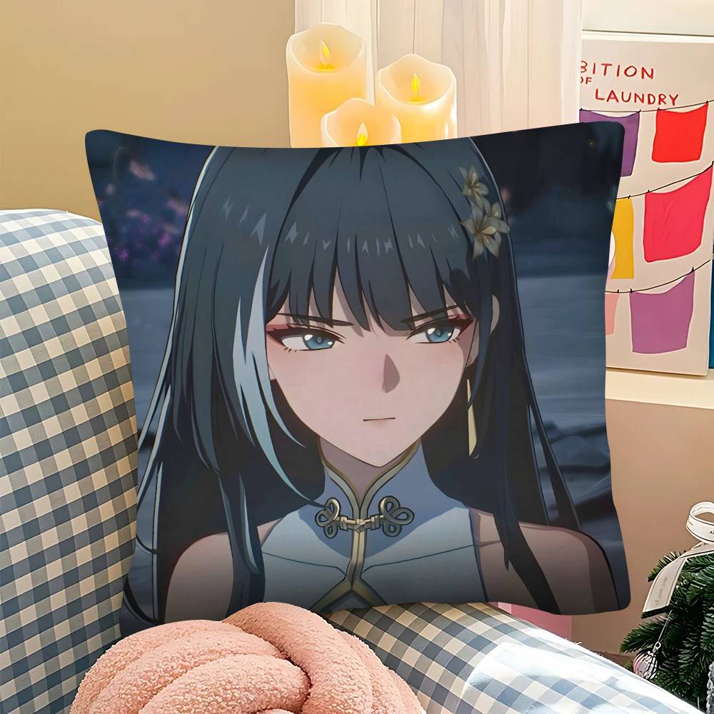 1pc Wuthering Waves Game Baizhi Pillow Case Fashion Square Pillowcase Bedroom Sofa Room Ins Decoration Leisure