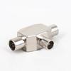 2 Way TV Television Aerial T Splitter Coax Male To 2x Female Adapter Connector