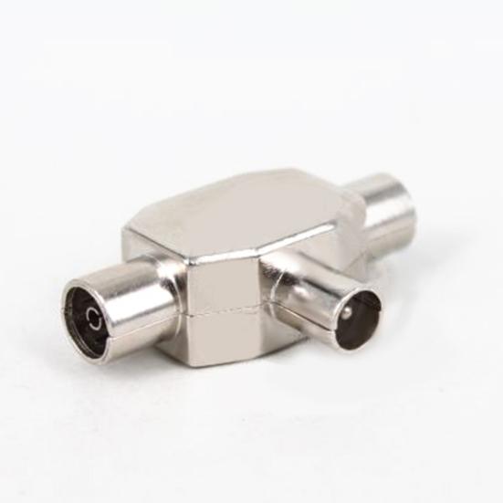 2 Way TV T Splitter Coax Television Aerial Male To 2x Female Adapter