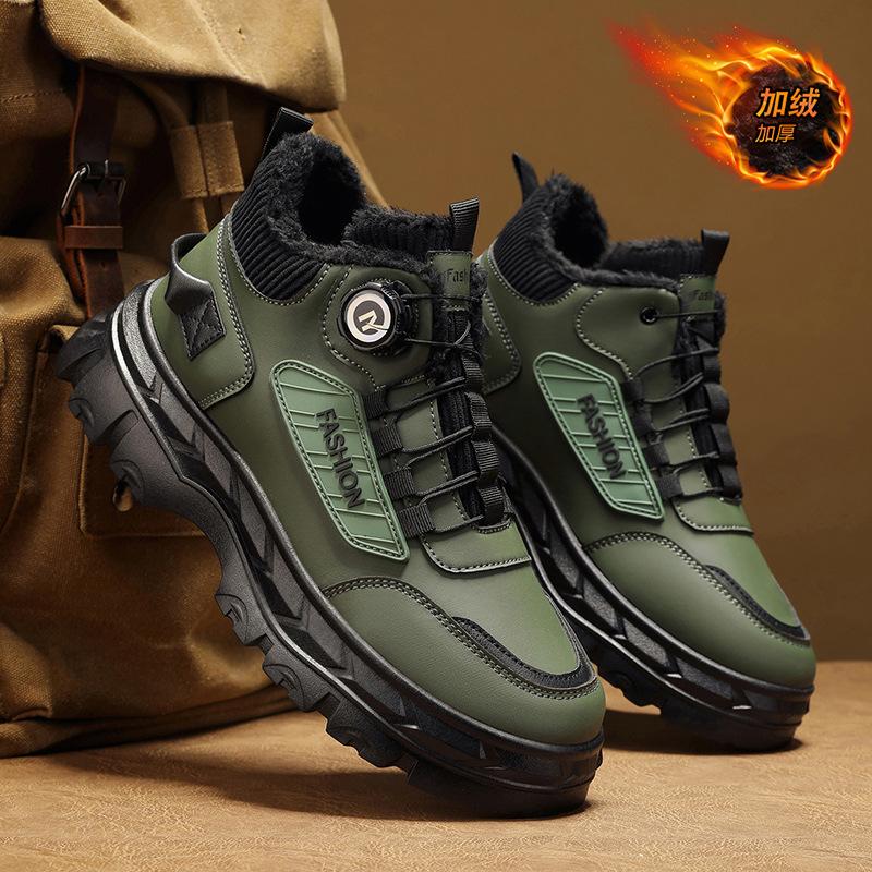 2025 Autumn Men's Shoes New High-top Martin Boots Men's British Retro Platform Tooling Shoes Casual Short Boots