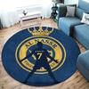Al-Nassr FC Runder Teppich, Teppich für Wohnzimmer Schlafzimmer Sofa Spielzimmer Dekoration, Rutschfeste Fußmatte