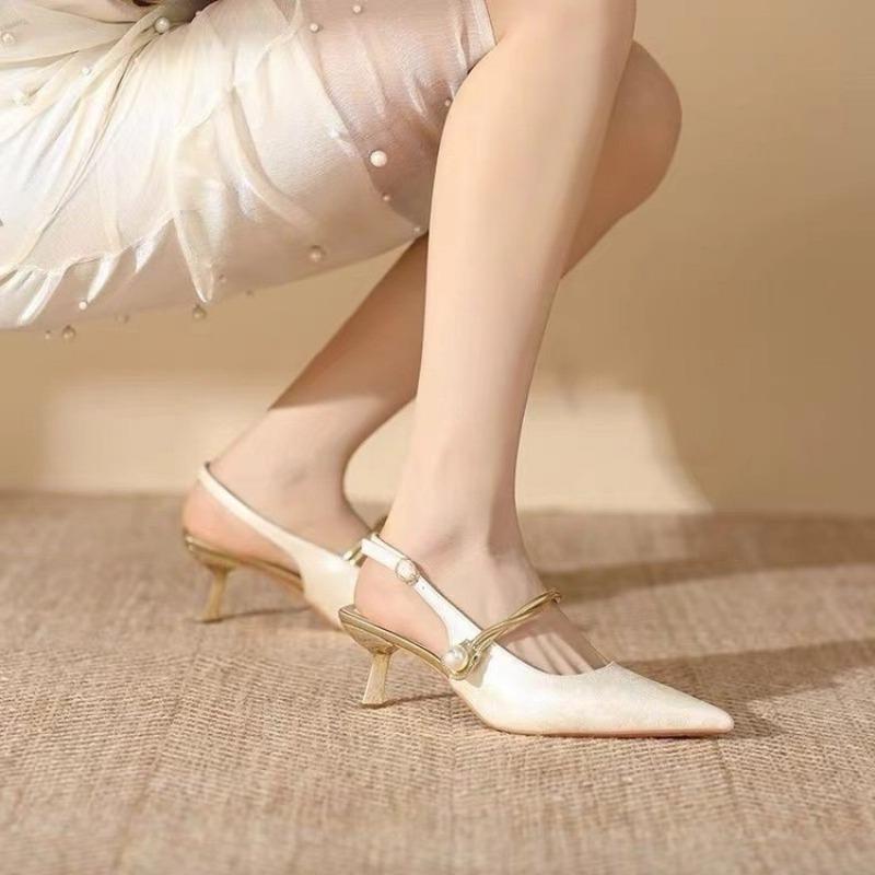 Neue Sommer-Mode Spitzschuhe mit Perlen Damen Sexy Damen Sandalen Hohe Absätze Bankett Damenschuhe 35-42