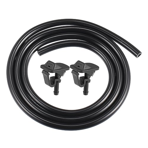 

ACROPIX Форсунка омывателя лобового стекла для Jeep Wrangler 2002-2012 с водопроводной трубкой, Номер 551-56728AB/551-56728AA, Черный, 3 шт.