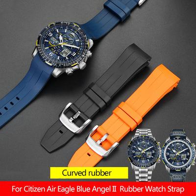 Rubber Watchband for the 2nd Generation JY8078 JY8075 JY8101 Series Silicone Strap for Citizen Air Eagle Sky Eag 22mm Wristband