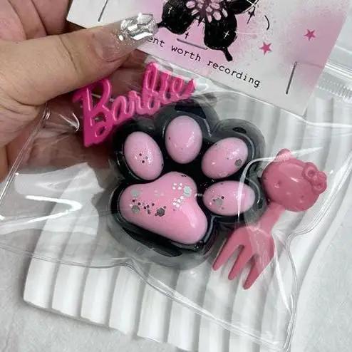 Giocattolo Fidget Squishy a forma di artiglio di gatto con paillettes carino, giocattolo antistress a rimbalzo lento, giocattolo antistress a pizzico, decompressione, zampa di gatto, giocattolo morbido da spremere