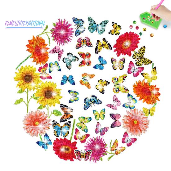 

DIY алмазная живопись наклейки подсолнух мультфильм бабочка дизайн яркий цвет ручной работы мозаичные наклейки