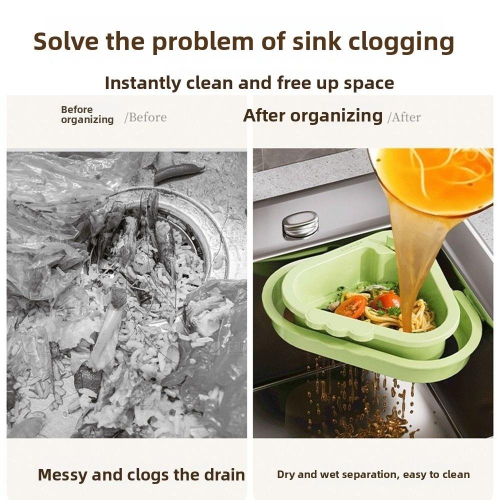 Creative Sink Strainer Basket Triangle Automatic Dumping Filter Basket  Bathroom