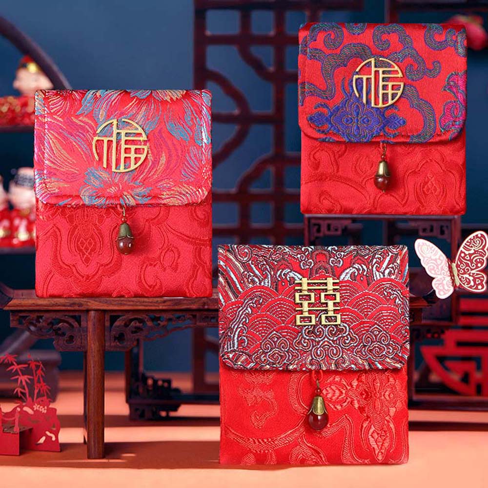 

Spring Festival 2025 Money Pocket Brocade Cloth Embroidery New Year Money Bag Party Gifts StyleF