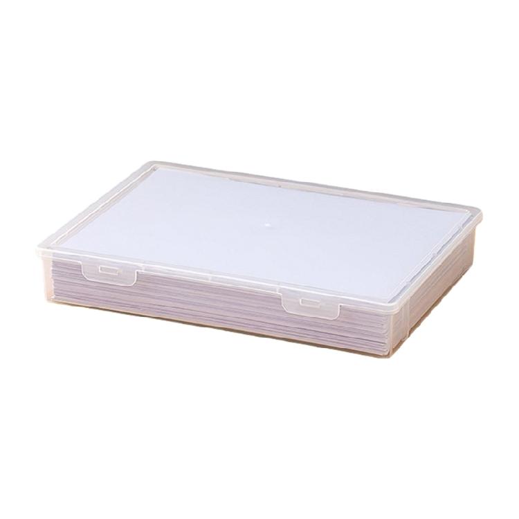 Portable Storage Container for Office Supplies Stackable Document Box Moisture Proof Plastic Bin Magazine Organizer