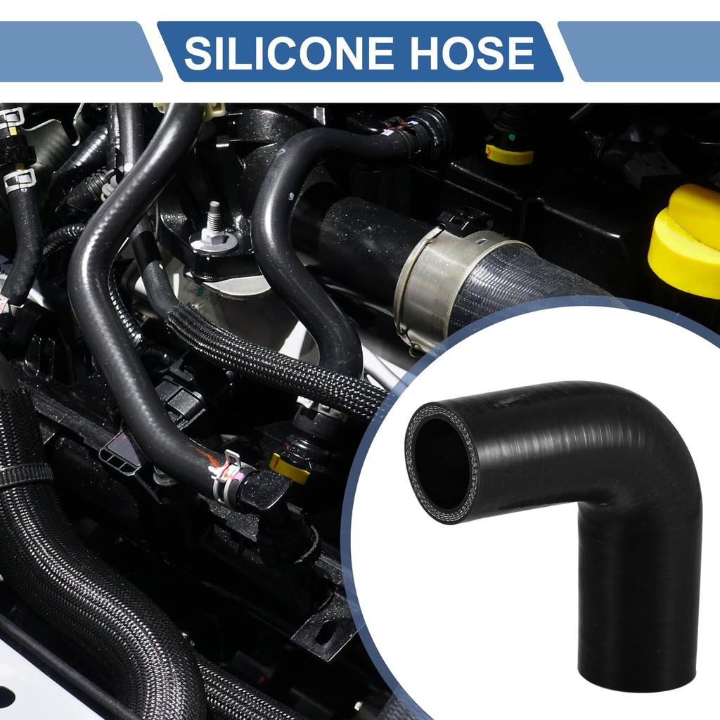 X AUTOHAUX 1pcs 32mm/1.26"-35mm/1.38" Inner Diameter 90mm/3.54" Length 90 Degree Black Car Silicone Hose Hose Universal