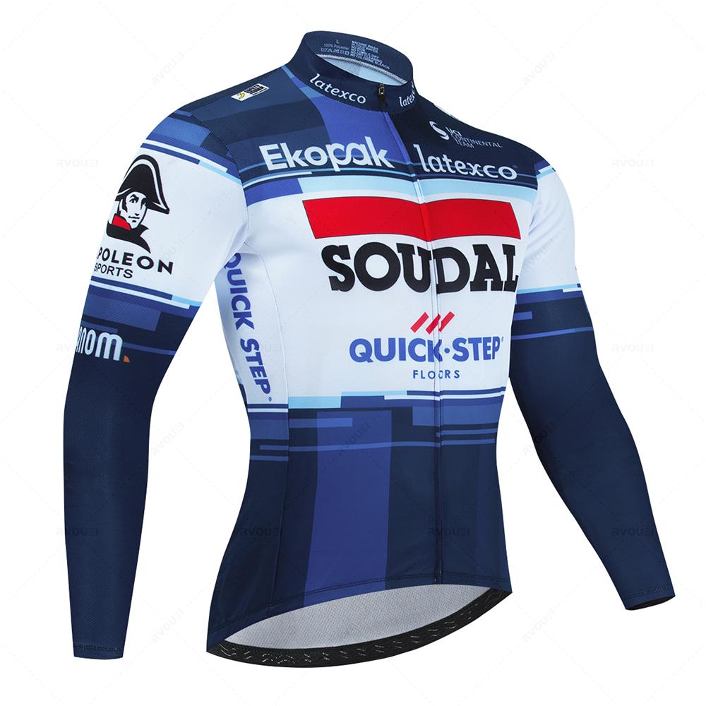 

Новый Soudal Quick Step Профессиональный Осенний Велосипедный Джерси Комплект Дышащий С Длинным Рукавом MTB Велосипедная Одежда Бельгия Костюм Roupa Ciclismo S