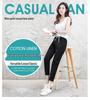 Damen Baumwollleinen Haremshose - Frühling/Herbst, Casual, Leicht, Petite, Gekürzt, Sieben/Achtel-Länge.