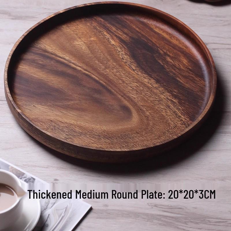 Tavă versatilă din lemn de nuc japonez – Ideală pentru servirea ceaiului, fructelor sau pizzei în hoteluri