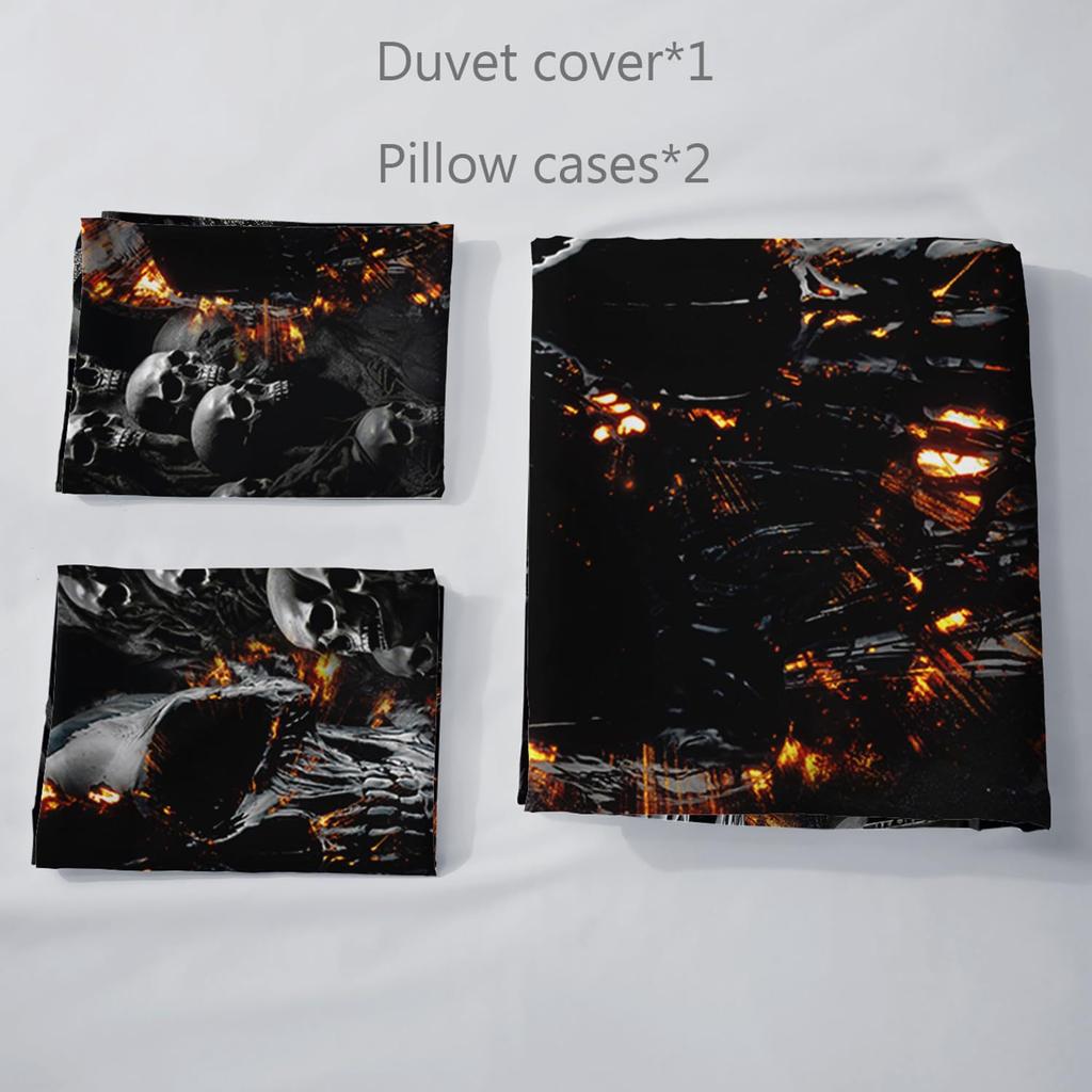 Rock Skull Gothic Three-Piece Quilt Cover 3D Digital Printing Bedding Set Bed Cover