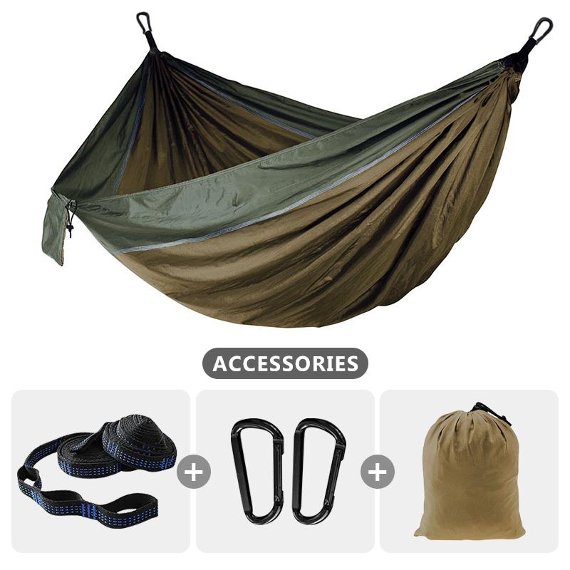 Camping Parachute Hammock 220x100cm Single Portable Outdoor Indoor Nylon Hammock Adult Child Swing For Adventure Garden