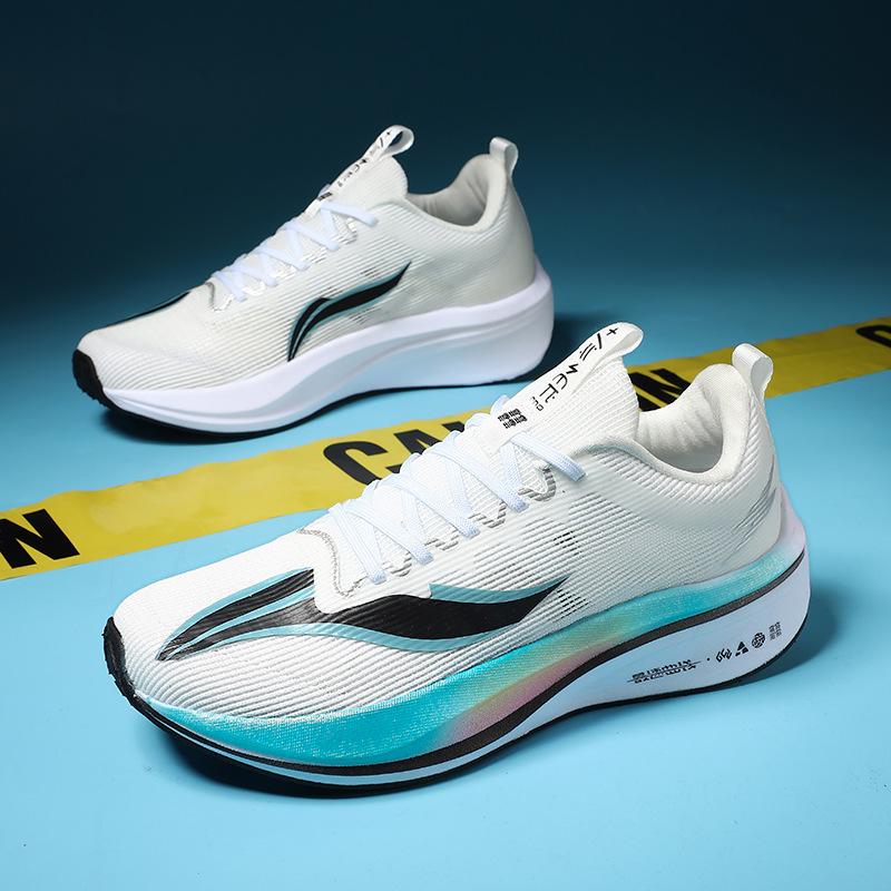 

2025 новые летние профессиональные карбоновые кроссовки для бега с амортизацией, дышащие мужские спортивные кроссовки из сетки 36