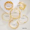 Elegant Vintage Flower Bracelet Set for Women Fashion Gold Color Minimalist Twisted Cuff Bangles Daily Wear Vacation Jewelry New