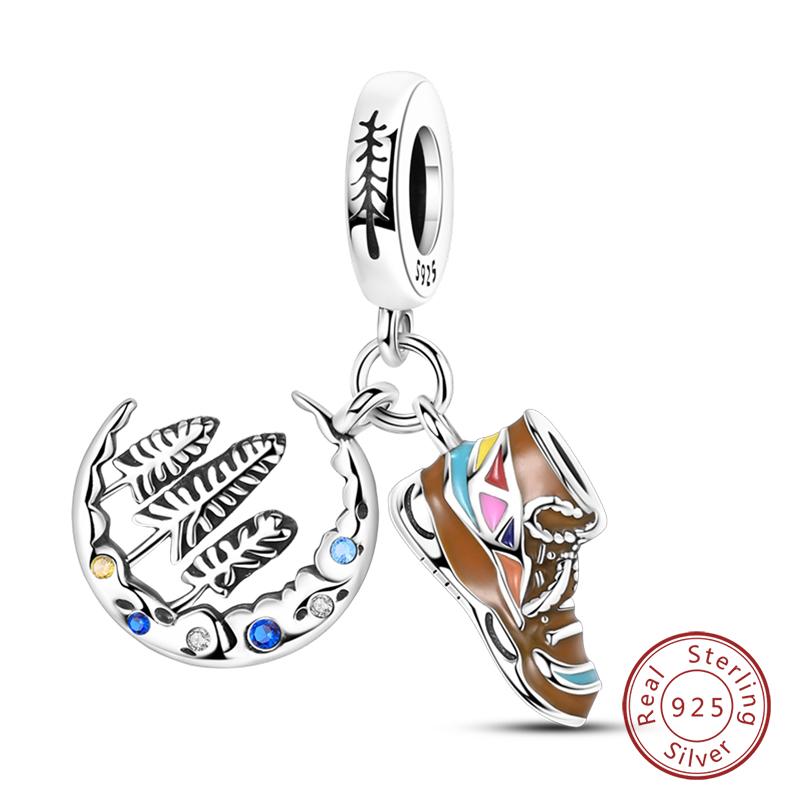 100% Copper Luggage Earth Camera Golf Rugby Helmet Charms Pendants Fit Qikaola Original Bracelets Diy Jewelry