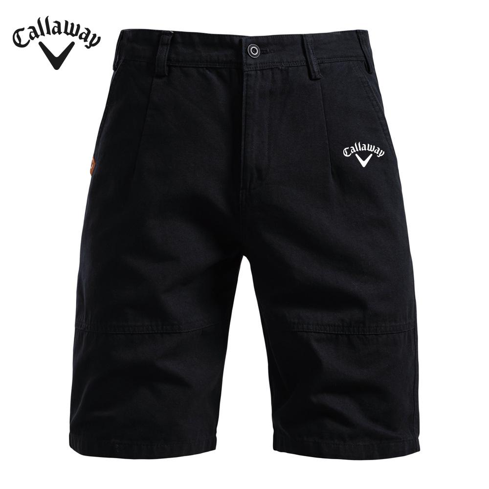 Callaway 2025 Sommer Bestickte Neue Baumwolle Lässige Herrenshorts Gerade Fünf Bein Shorts Einfarbig Vielseitige Arbeitsshorts