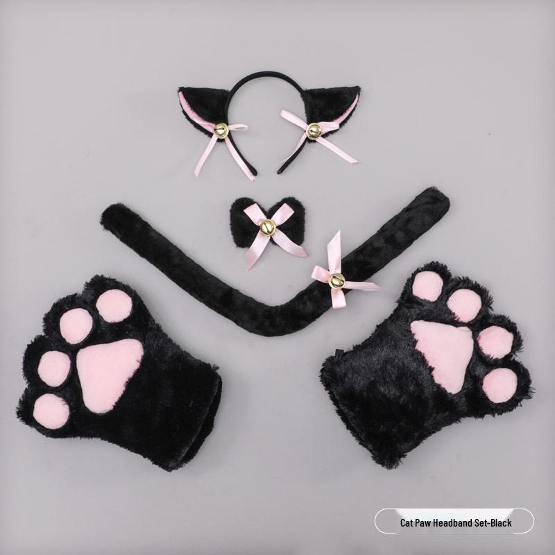 Plush Lolita Cat Paw Gloves for Cosplay & Kids' Performances