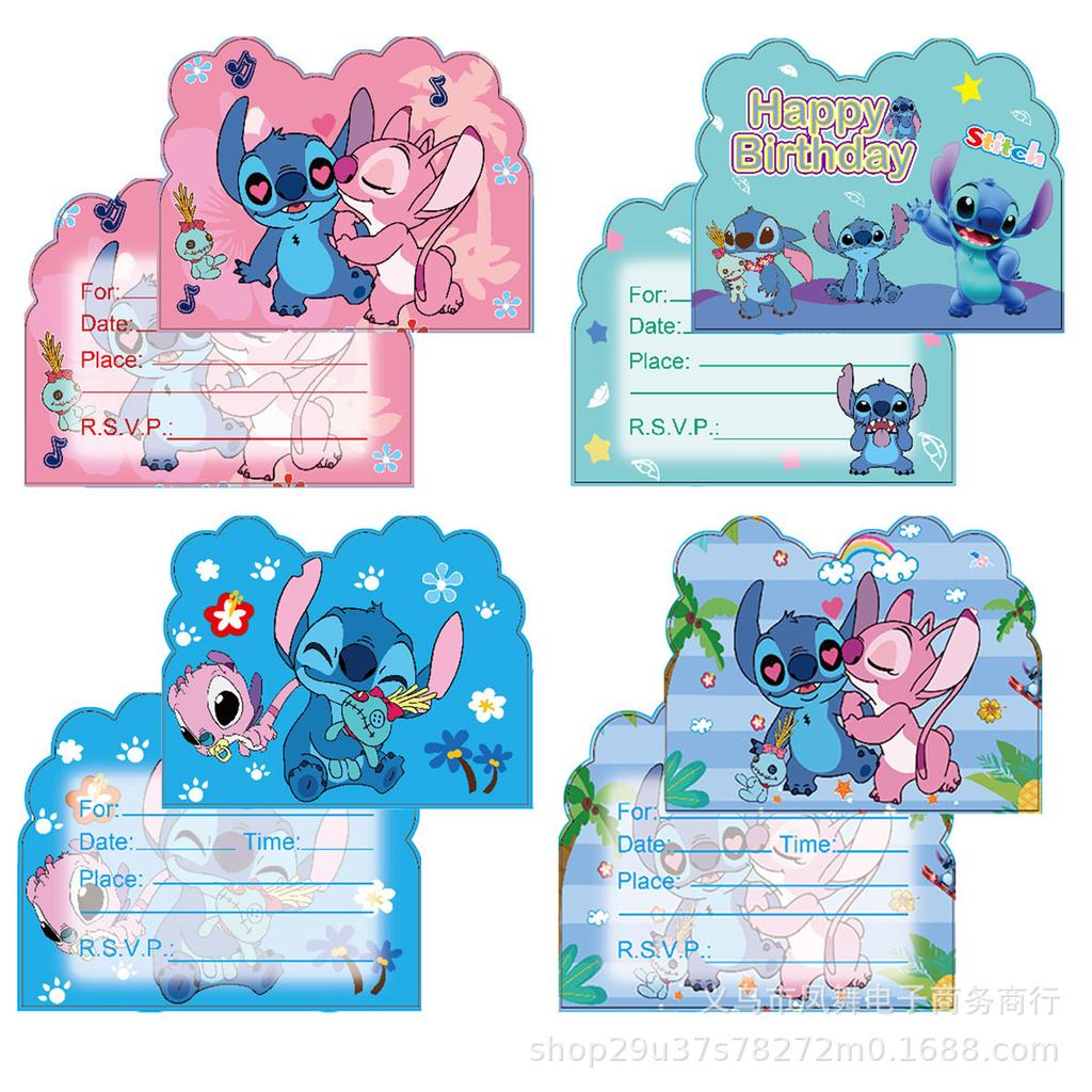 Cash Cute Invitation Card Star Baby Stitch Invitation Card Birthday Party Invitation Cartoon Powder