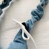 Fashion Denim Hobo Bag Ruched Strap Striped Design Zipper Closure Casual Shoulder Purse for Women
