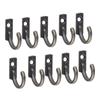 10PCS Single Prong Hook Mini Size Wall Mounted Hanger Buckle Horn Lock Clasp Hook Retro Cloth Hanger for Coats Hats Towels Keys