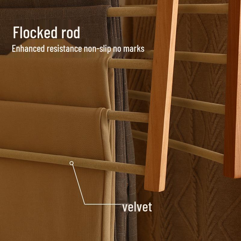 Kizhiqi Wooden Multi-Layer Non-Slip Trouser Hanger for Wardrobes