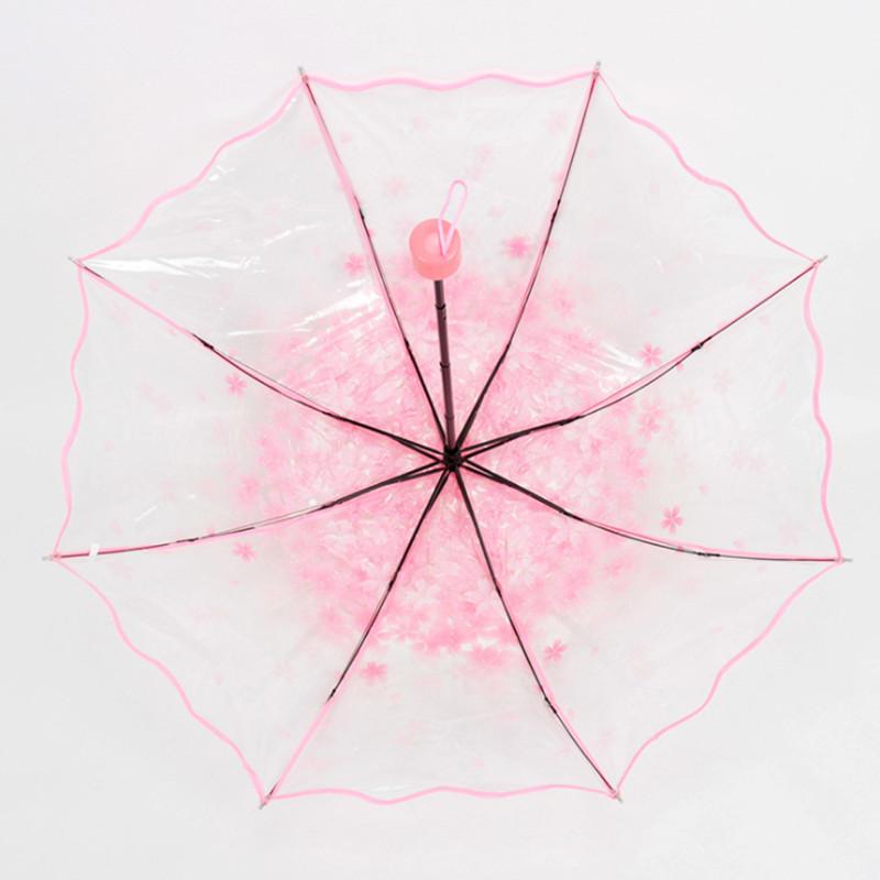 Fashion Anti-UV Sun/Rain Umbrella Transparent Clear Umbrella Cherry Blossom Mushroom Apollo Sakura 3 Fold Umbrella Rain Gear
