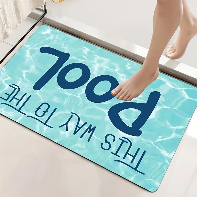 1Pcs Anti Fatigue Kitchen Rugs,Summer Poolside Fun Print Waterproof Non-Slip Thick Cushioned Kitchen Mat Heavy Duty Comfort Standing Mat for Kitchen