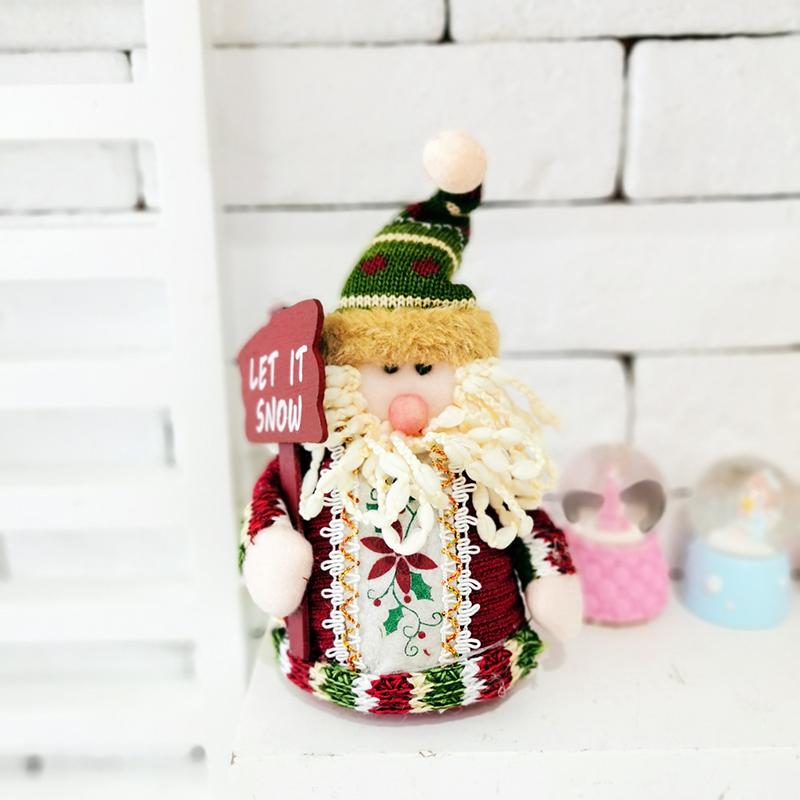 New Christmas Dolls Tree Decor New Year Ornament Reindeer Snowman Santa Claus Sitting Doll Decoration Merry Christmas
