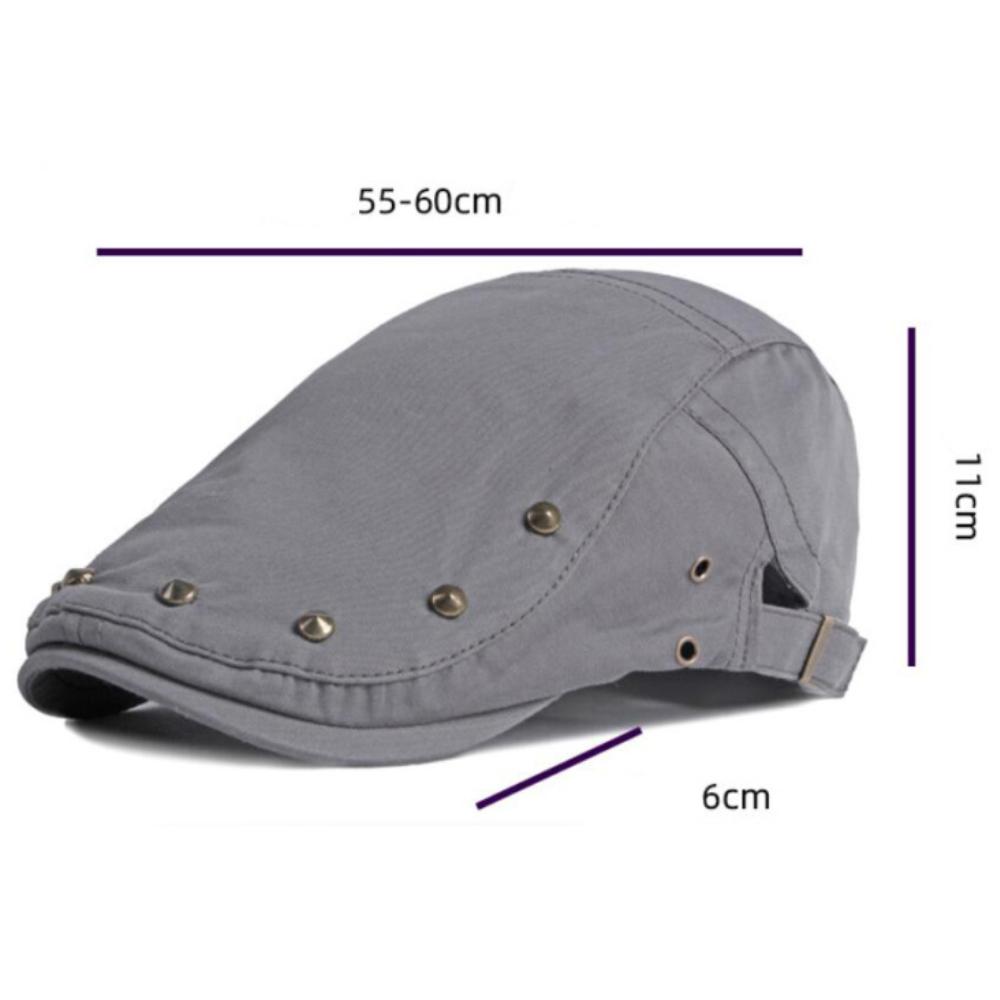 HT3667 Mens Berets Women Retro Rivet Artist Painter Beret Hat Male Female Adjustable Ivy Flat Cap Spring Summer Cotton Beret Cap
