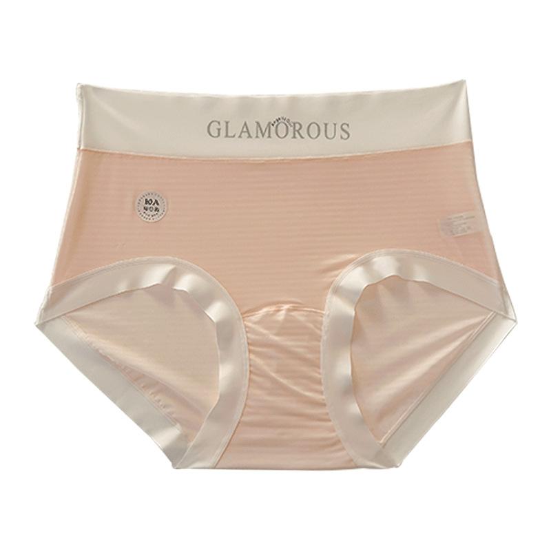 Velká velikost Dámské letní ultratenké bezešvé ledové hedvábí Čistá bavlna Prodloužený rozkrok Pasová kapsička Hipster kalhotky