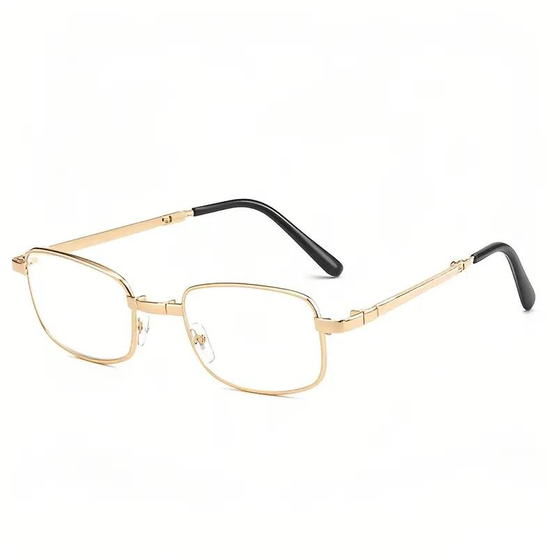 High Quality Classic Reading Glasses Gold Silver Color Foldable Portable Presbyopia Eyewear Comfortable Anti-Blue Light Glasses