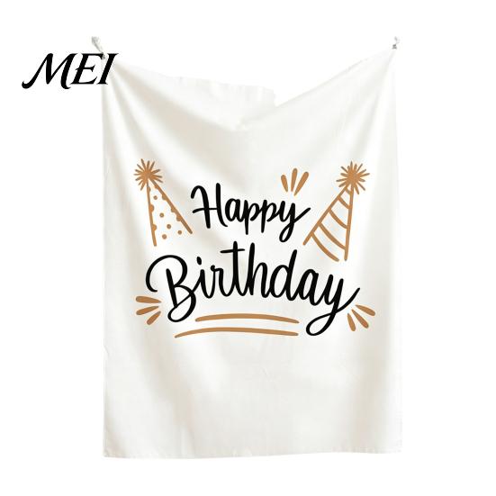 Integrated Hanging Cloth Baby Birthday Backdrop, Greenery Forest Banner for Boy Girl, Banquet Decoration 100 Day Celebration Party Decorations, Photo