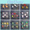 For 46pcsset Women Brooch Animal Men Cactus Salamander Capybara Enamel Pins Bag Lapel Cute Metal Badges Jewelry Gift Wholesale