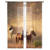 Wild Horse Animal Window Treatment Tulle Modern Sheer Curtains for Kitchen Living Room the Bedroom Curtains Decoration