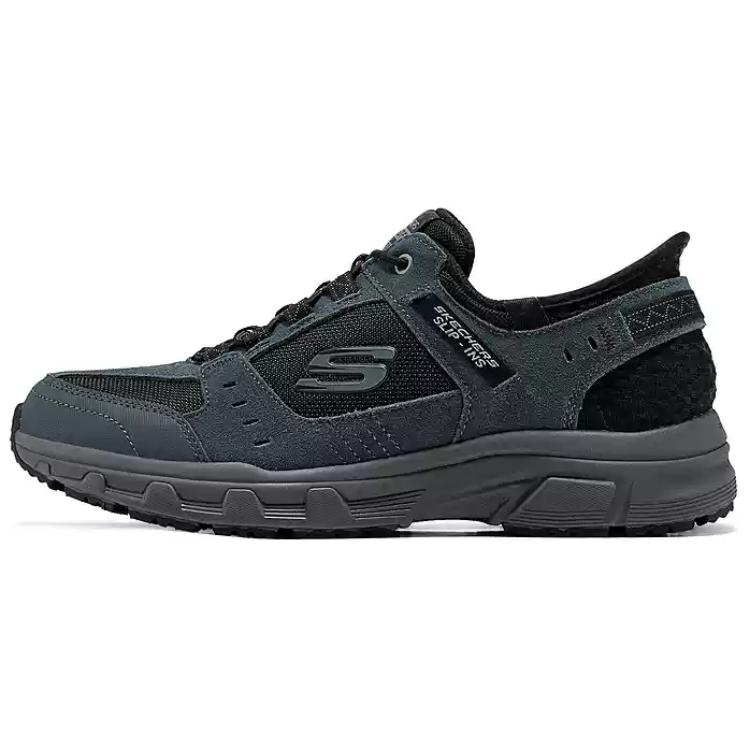 Skechers Уличные Удобные Прочные Низкие Туристические Ботинки Мужские туристические ботинки Серебристо-Черные 237450-SLBK 40
