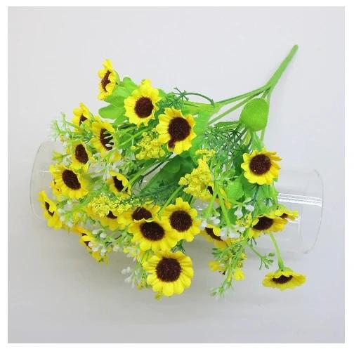 1 Sunflower 7 Artificial Sunflower Heads Artificial Flower Simulation Photography Props Wedding Home Decoration