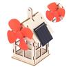 Solar Powered Windmill Wooden House DIY Kids Children Science Educational Experiment Toy