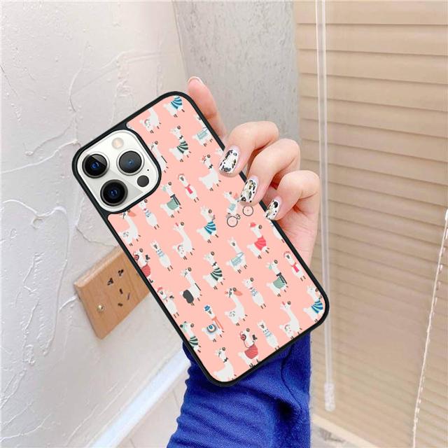 Llama Alpaca Face Animal Cactus Phone Case For apple 16 11 12 13 14 Pro Max Plus for coque