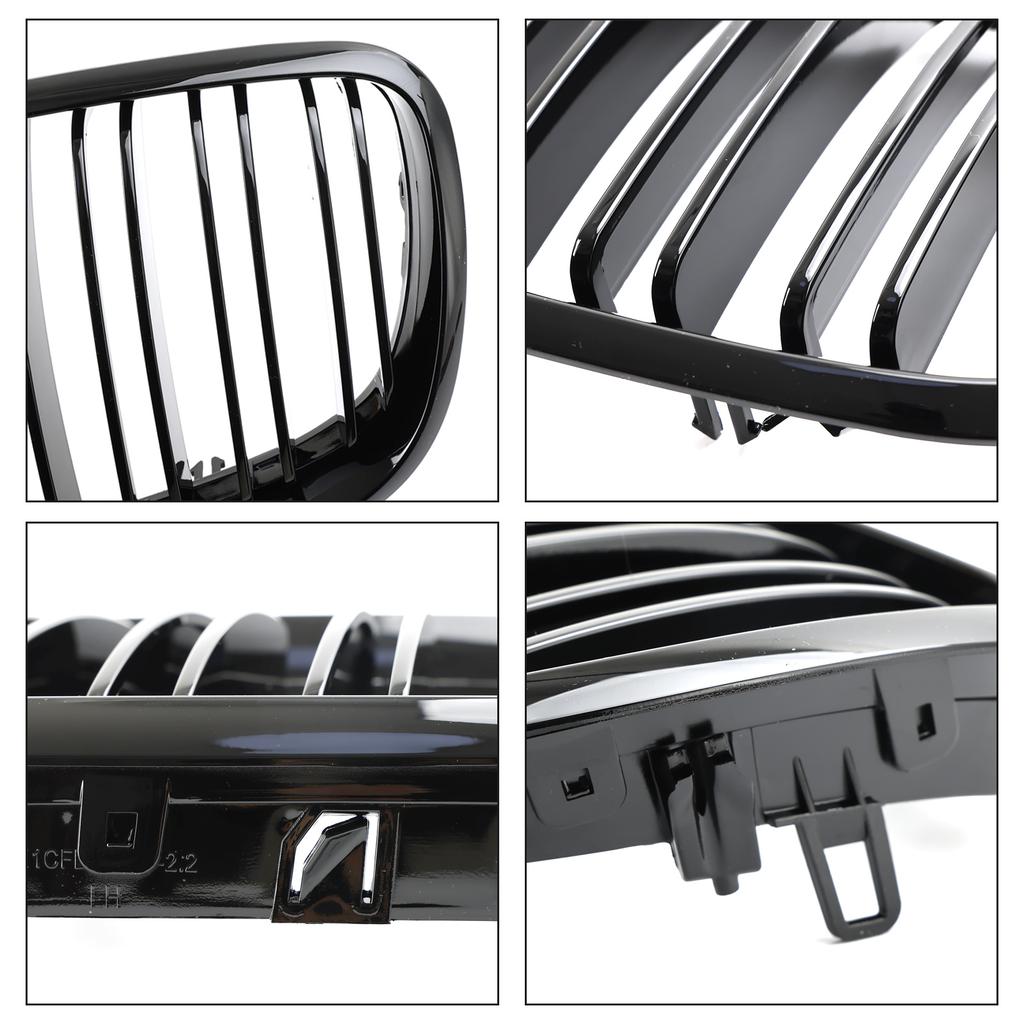 Front Bumper Kidney Grille Grill Fit BMW X5 E70 X6 E71 2007-2013 Gloss Black