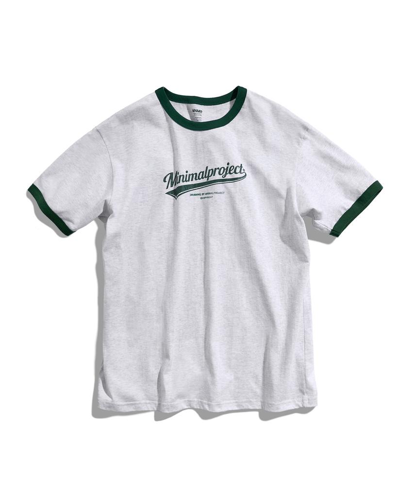 MINIMALPROJECT Washed Drawing Ringer Short Sleeve T-Shirt Mst185 [Ashgray]