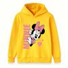 Cute Cartoon Mouse Print Kids Unisex Pullover Hoodie, Soft Casual Long Sleeve Sweatshirt for Boys Girls, Lovely Heart Pattern Cozy Hooded Tops